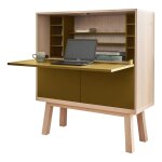 Bureau secrétaire avec rangement, 120 cm de large, en frêne Bureau secrétaire avec rangement, 120 cm de large, en frêne