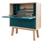 Bureau secrétaire avec rangement, 120 cm de large, en frêne Bureau secrétaire avec rangement, 120 cm de large, en frêne