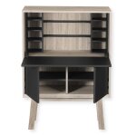 Bureau secrtaire avec rangement de 90 cm de large, en chne
