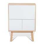 Bureau secrtaire avec rangement de 90 cm de large, en frne