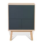 Bureau secrétaire avec rangement de 90 cm de large, en frêne Bureau secrétaire avec rangement de 90 cm de large, en frêne