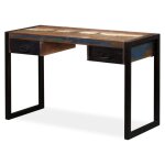 Bureau table meuble travail bois marron 120 x 50 x 76 cm