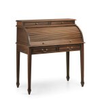 Bureau avec volet roulant en bois marron, l 103 cm Bureau avec volet roulant en bois marron, l 103 cm