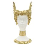 Buste de femme en r�sine dor�e 15x14, 5x32 cm