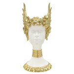 Buste de femme en rsine dore 17, 5x17x38 cm