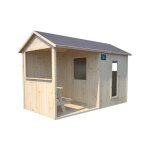 Cabane en bois avec pergola et plancher