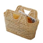 Cabas parisien naturel avec anses intgres jute naturel 40x30 cm