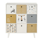 Cabinet de rangement 9 tiroirs imprim savane