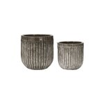 Cache - pots en cramique marron ( lot de 2 )