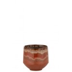 Cache - pot en cramique rouge 21x21x20. 05 cm
