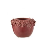 Cache - pot en céramique rouge 22. 5x22. 5x16. 5 cm Cache - pot en céramique rouge 22. 5x22. 5x16. 5 cm