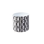 Cache - pot décoratif en fer noir et blanc h12 Cache - pot décoratif en fer noir et blanc h12