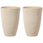 Cache - pot d'extrieur en pierre beige h60