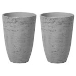 Cache - pot d'extrieur en pierre gris h50