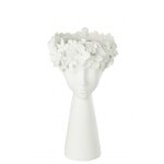Cache - pot en forme de tête en plastique blanc 23x23x40 cm Cache - pot en forme de tête en plastique blanc 23x23x40 cm