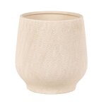 Cache - pot en grès blanc cassé h20 Cache - pot en grès blanc cassé h20
