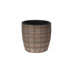 Cache - pot en polythylne marron pour la maison et le jardin h 23 cm