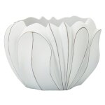 Cache - pot en résine blanche Ø 34, 5x23, 5 cm Cache - pot en résine blanche Ø 34, 5x23, 5 cm