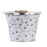 Cache pot seau en zinc 27 cm imprimés abeilles Cache pot seau en zinc 27 cm imprimés abeilles