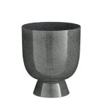 Cache - pot sur pied en métal gris h22 Cache - pot sur pied en métal gris h22