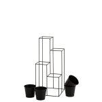 Cache - pots suspendus en métal noir 31x31x70 cm Cache - pots suspendus en métal noir 31x31x70 cm