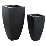 Cache - pots en zinc noir (lot de 2) Cache - pots en zinc noir (lot de 2)