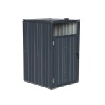 Cache poubelle gris en acier galvanis, 1 place