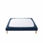 Cache sommier coton jersey bleu marine 140x190