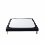 Cache sommier coton jersey noir 150x200