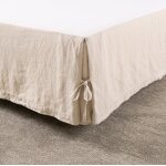 Cache sommier en lin beige 140 x 190 cm