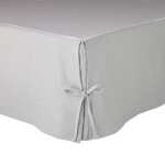 Cache sommier en lin gris 140 x 190 cm