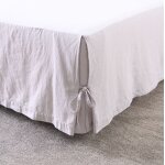 Cache sommier en lin gris 90 x 200 cm