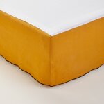 Cache sommier en lin jaune 90x200 cm Cache sommier en lin jaune 90x200 cm