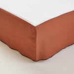 Cache sommier en lin orange 180x200 cm Cache sommier en lin orange 180x200 cm