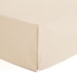 Cache - sommier uni en coton de 30 cm de haut cru 140x200 cm