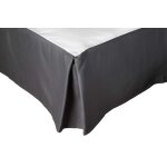 Cache sommier  volant uni coton gris fonc 200x200 cm