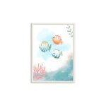 Cadre pour enfants ocan poissons multicolore 43x33