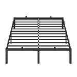 Cadre de lit double 140 x 190 cm lit d'invit montage facile noir