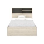 Cadre de lit effet bois gris anthracite 120 x