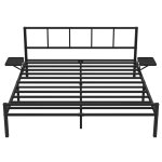 Cadre de lit avec étagères adapté pour matelas 160 x 200 cm noir mat Cadre de lit avec étagères adapté pour matelas 160 x 200 cm noir mat
