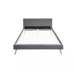 Cadre de lit avec sommier � lattes - gris fonc� - 160 cm