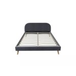 Cadre de lit avec sommier à lattes en tissu - gris foncé - 160 cm Cadre de lit avec sommier à lattes en tissu - gris foncé - 160 cm