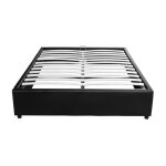 Cadre de lit avec sommier relevable à lattes en simili - noir - 160 cm Cadre de lit avec sommier relevable à lattes en simili - noir - 160 cm