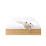 Cadre de lit tiroirs chne & cannage rotin 160x200 sommier