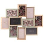 Cadre multivues 10 photos vert, dor et beige 58x49