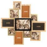 Cadre multivues 11 photos dor, noir et marron 55x53