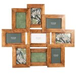 Cadre multivues 9 vues en manguier 58x66