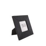Cadre photo carr en cuir synthtique noir 17x17