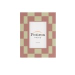 Cadre photo design  damier couleur pche 13x18cm
