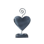 Cadre photo en forme de coeur à poser en métal gris 7 x 13 cm Cadre photo en forme de coeur à poser en métal gris 7 x 13 cm